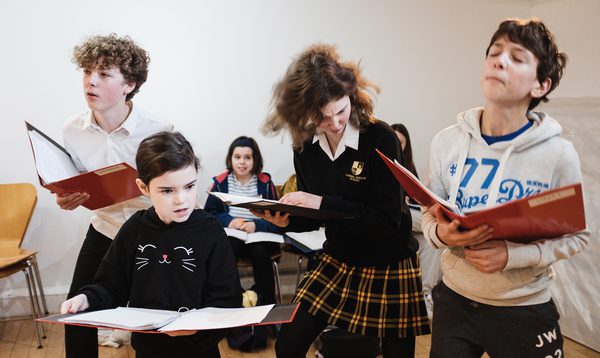 Young actors in rehearsals