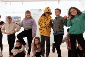 Children in a youth theatre rehearsal