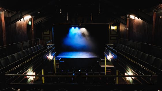 The stage, seen from the auditorium