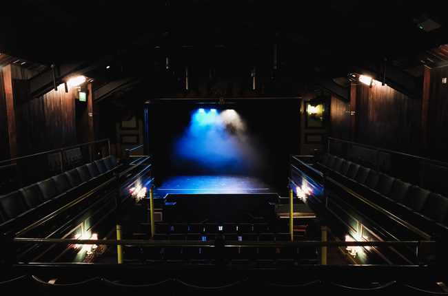 The stage, seen from the auditorium