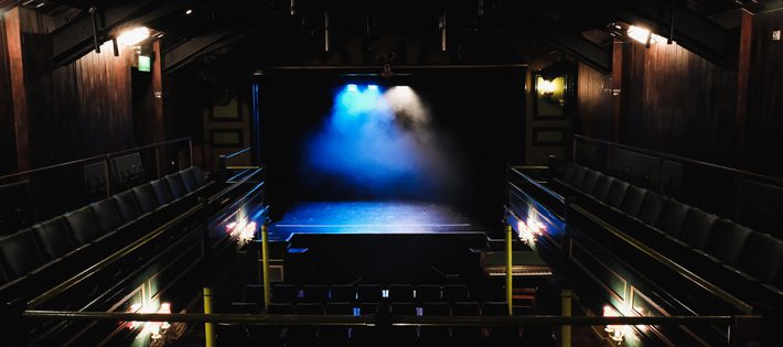 The stage, seen from the auditorium