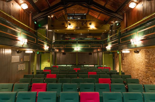 The auditorium, seen from the stage for private cinema hire