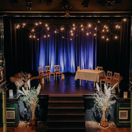 Theatre stage set for a wedding