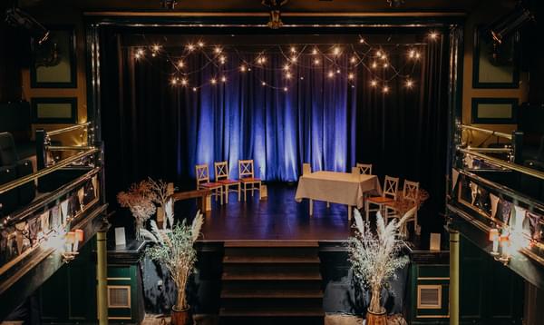 Theatre stage set for a wedding