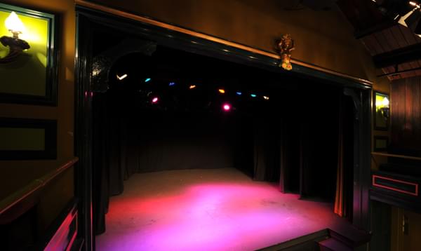 The stage, viewed from the box.